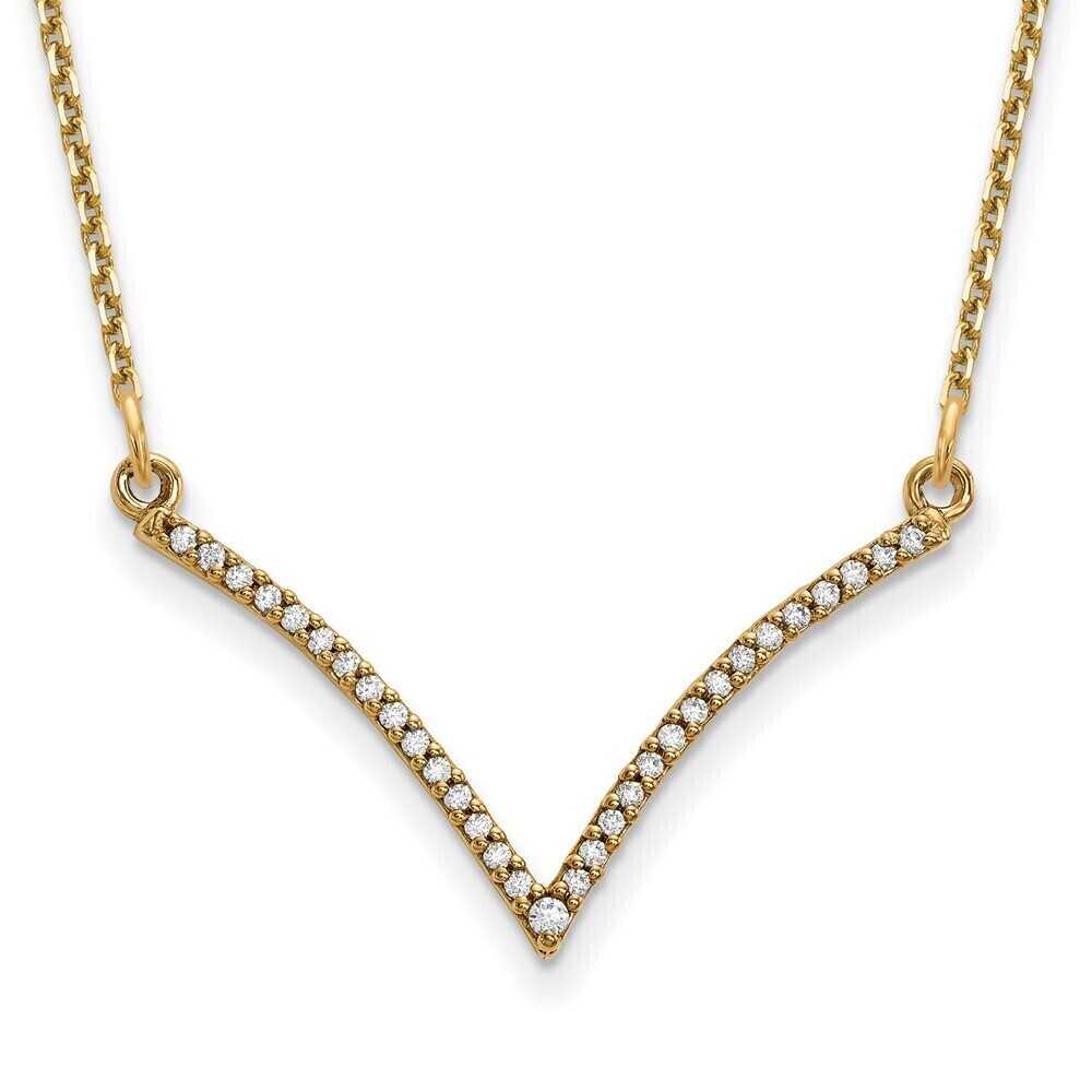 Kazi Luxury 14ky Diamond V Necklace